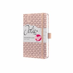 SIGEL Wochenkalender Jolie 2026, ca. A6, rosé, Hardcover, mit Stickerbogen