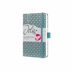 SIGEL Wochenkalender Jolie 2026, ca. A6, mittelblau, Hardcover, mit Stickerbogen