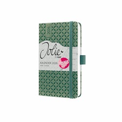SIGEL Wochenkalender Jolie 2026, ca. A6, grün, Hardcover, mit Stickerbogen