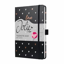 SIGEL Wochenkalender Jolie 2026, ca. A5, Dark Love, Hardcover, mit Stickerbogen