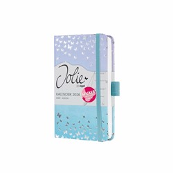 SIGEL Wochenkalender Jolie 2026, ca. A6, Butterfly Confetti Sky, Hardcover, mit Stickerbogen