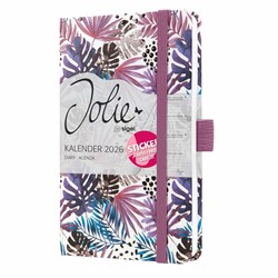 SIGEL Wochenkalender Jolie 2026, ca. A6, Violet Jungle Fever, Hardcover, mit Stickerbogen