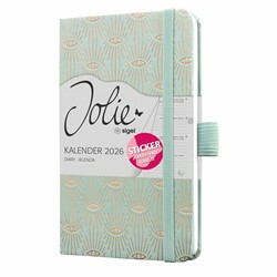 SIGEL Wochenkalender Jolie 2026, ca. A6, Mystic Aquamarin, Hardcover, mit Stickerbogen