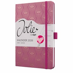 SIGEL Wochenkalender Jolie 2026, ca. A5, Mystic Mauve, Hardcover, mit Stickerbogen