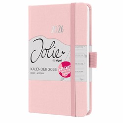 SIGEL Wochenkalender Jolie 2026, ca. A6, soft pink, Hardcover, mit Stickerbogen