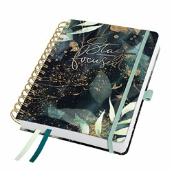 SIGEL Spiral-Kalender Jolie 2026, ca. A5, Glamorous Leaves, Hardcover