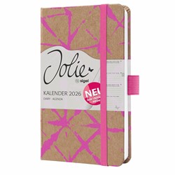 SIGEL Wochenkalender Jolie 2026, ca. A6, Raspberry Batik, Hardcover