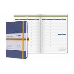SIGEL Wochenkalender Linescape 2026 (EN), ca. A5, Hardcover, blau/gelb