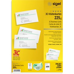 SIGEL Visitenkarten, schnittgestanzt, 225g