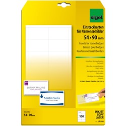 SIGEL Einsteckkarten für Namensschilder, 185g