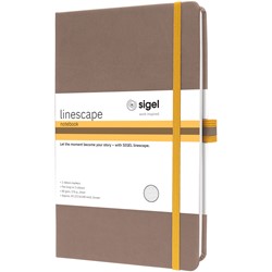 SIGEL Notizbuch Linescape, Hardcover, braun, gelb, liniert, ca. A5