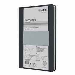 SIGEL Notizbuch Linescape, ca. A5, kariert, Hardcover, dunkelgrau/hellgrau