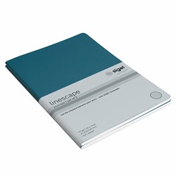 SIGEL Notizheft Linescape, 2 Stück, A5, liniert, Softcover, mittelblau/neon-orange