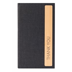SIGEL Rechnungsmappe Bambus, dunkelgrau/beige, 13 x 23 cm