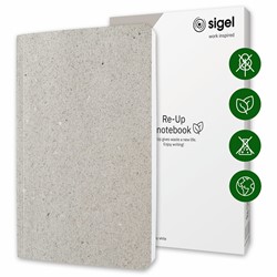 SIGEL Notizbuch Re-Up, ca. A5, kariert, Softcover, kalkweiß
