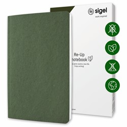 SIGEL Notizbuch Re-Up, ca. A5, liniert, Softcover, moosgrün