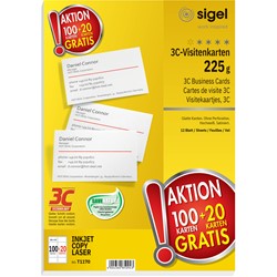 SIGEL Visitenkarten, schnittgestanzt, 225 g
