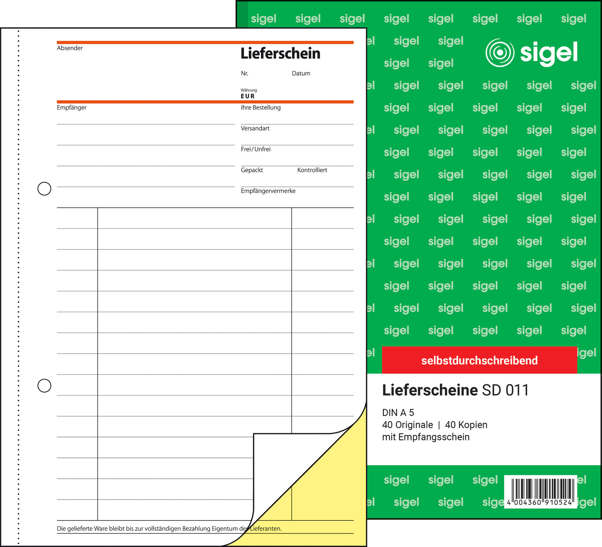 Sigel SD131 Consecutive First And Second Numbering Invoices, Sheets, Do
